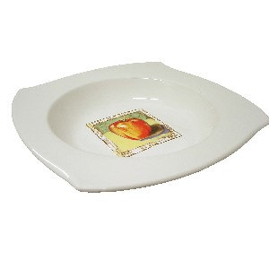 PLATO HONDO CERAMICA VERDURAS ESPIRAL