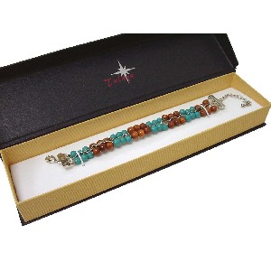 PULSERA OBLAS AZUL MARRON