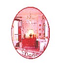 PLACA MADERA OVAL BAÑO FUXIA ROJO