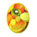 PLACA MADERA OVAL COCINA FRUTAS CORTADAS