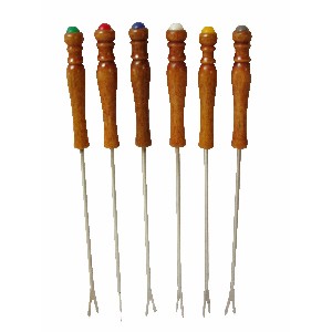 JUEGO 6 PINCHOS FONDUE COLORES FORMA 